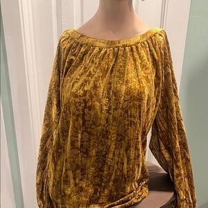 Elegant Gold Velvet Women's Top